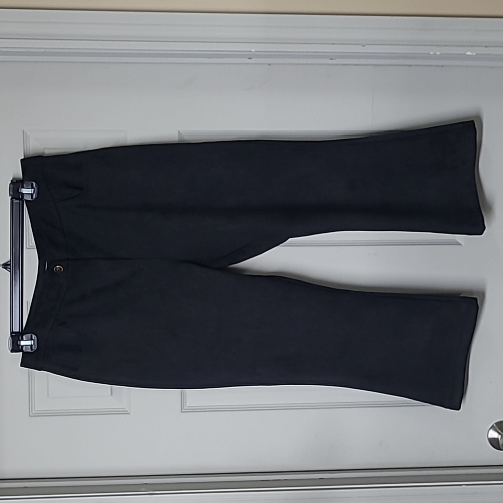 Nanette Lepore Black Faux Suede Cropped Flare Pants Size XL NWOT